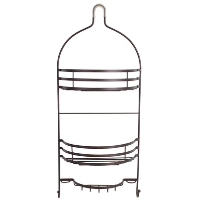 2 of 5:Home Basics 2 Tier Shower Caddy, Espresso 