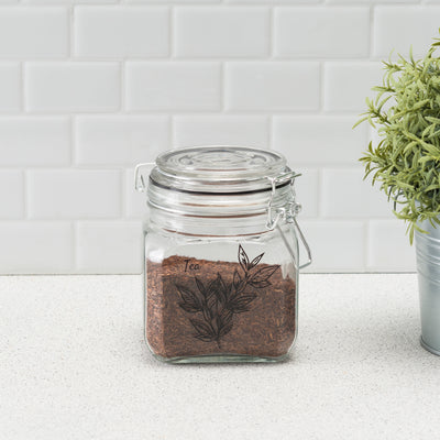 10 of 10:Pot Home Basics Ludlow de 65 cl avec fermoir en métal, transparent 