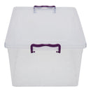 3 of 5:Boîte de rangement Home Basics 30 L avec couvercle verrouillable, transparente 