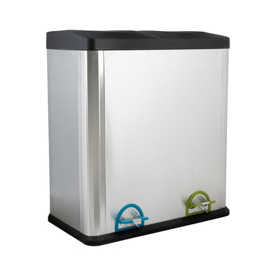 1 of 4:Neu Home 60 Liter 2 Compartment Stainless Recycle Bin 