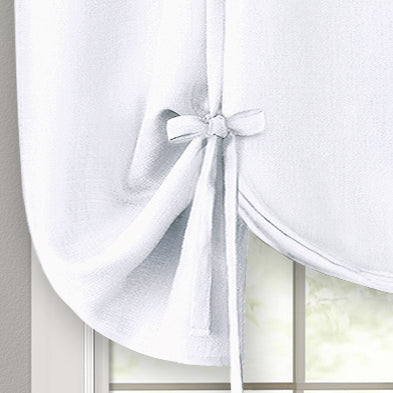 6 of 7:Darcy Window Curtain Tie Up Shade - 58x63 - White 