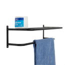 2 of 4:Home Basics Wall Mounted Towel Rack with Shelf, Black 