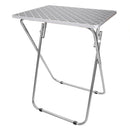 5 of 7:Table pliante polyvalente Home Basics, gris treillis, 38 x 48 x 64 cm 