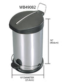 3 of 3:Home Basics 12 Liter Brushed Stainless Steel  with Plastic Top Waste Bin, Silver 