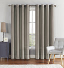 1 of 1:Brenton Room Darkening Thermal Lined Faux Silk Window Panel, Silver, 55x84 Inches 