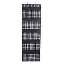1 of 4:Range-chaussures de porte non tissé à 20 compartiments Home Basics Plaid, noir 