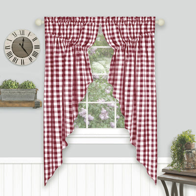19 of 21:Buffalo Check Gathered Swag Window Curtain Pair, 72x63 Inches 