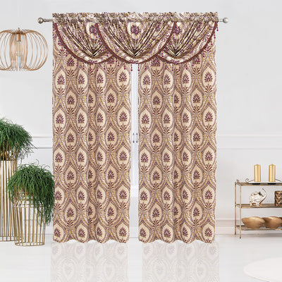14 of 21:Lizet Damask Jacquard Rod Pocket Window Panel and Valance Treatments, All Sold Separately 