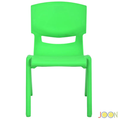 4 of 7:Chaises d'apprentissage empilables en plastique pour enfants JOON, vertes, 52,1 x 32,7 x 28 cm, lot de 2 (lot de 2) 