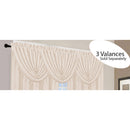 2 of 2:Leah Jacquard Textured Window Panel and Valance Treatments, Cream 