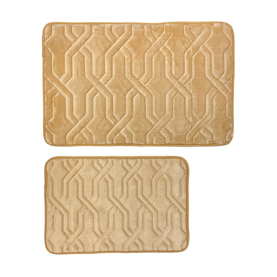8 of 8:Priscilla Trellis Design 2 Piece Memory Foam Bath Rugs, 17x24-20x30 Inches 