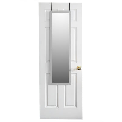 1 of 3:Home Basics Framed MDF Over the Door Mirror, Grey 