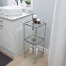 3 of 4:Neu Home 3 Tier Freestanding Tempered Glass Shelving Tower 