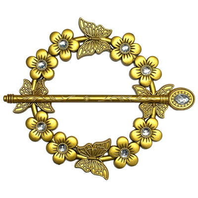 1 of 2:Butterfly Flower Decorative One Pair Window Curtain Tieback, Gold 
