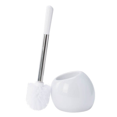 1 of 2:Bath Bliss Ceramic Dome Toilet Brush & Holder in White 