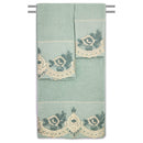 5 of 7:Mercury 3-Piece Floral Embroidered Cotton Decorative Bath Towel Set 