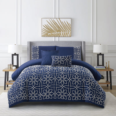 10 of 12:Jezebelle 5 Piece Embroidered Textured Design Comforter Set 
