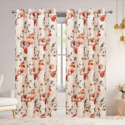 5 of 6:Elanor Floral Room Darkening Grommet Window Curtain Panel, 54x84 Inches 