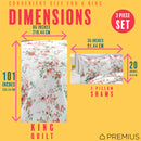 4 of 10:Ensemble de courtepointe infroissable en microfibre PREMIUS Jennifer, 3 pièces, blanc, rouge et vert 