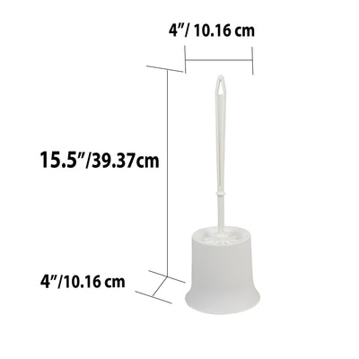 6 of 6:Home Basics Plastic Toilet Brush with Compact Holder, White 