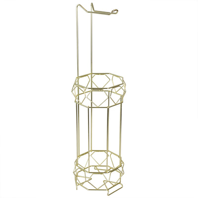 6 of 12:Home Basics Prism Freestanding Dispensing Toilet Paper Holder, Gold 