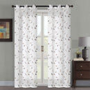 1 of 4:Mariam 2 Pack Metallic Embroidered Leaves Grommet Window Panel, 38x84 Inches Each 