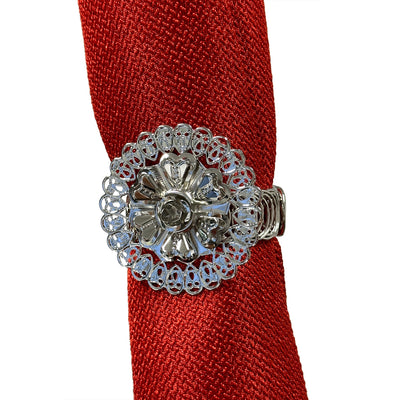 1 of 2:Marigold Decorative One Piece Window Curtain Tieback, Silver 