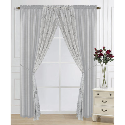 4 of 4:PREMIUS Flame 6 Piece Window Panel Set, 38x84 Inches 