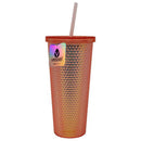 2 of 4:PREMIUS Studded Iridescent Tumbler With Lid and Straw, 24 Ounces 
