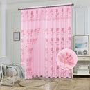 6 of 7:Yasmin Embroidered Window Curtain Panel with Attached Valance and Backing, 54x84 Inches 