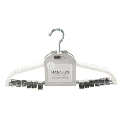 1 of 2:Simplify 6 Pack Velvet Hangers with Clips in Ivory 