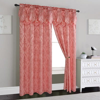 1 of 1:Panneau à passe-tringle Penelopie Jacquard avec cantonnière attachée, mauve, 54 x 84 pouces 