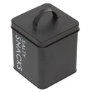 1 of 2:Home Basics Tin Canister, Salty Snacks, Small, Black, 4.5x4.5x5.5 Inches 