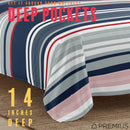 26 of 28:PREMIUS Mateo Soft Wrinkle-Free Microfiber Sheet Set, Blue-Multi-Striped 