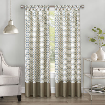1 of 4:Rideau de fenêtre Callie à pattes - 52 x 63 - Taupe/Argent 