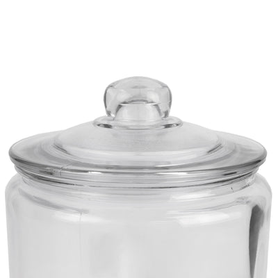 2 of 5:Home Basics Renaissance Collection Large Glass Jar with Easy Grab Knob Handles, Clear 