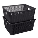 1 of 4:Simplify Slide 2 Stack It cestas de almacenamiento en negro 