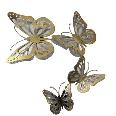 1 of 2:Décoration murale en métal Connect Double Twirling Butterfly, 19 x 28 pouces 
