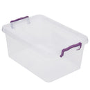 1 of 5:Boîte de rangement en plastique Home Basics de 7,5 L avec couvercle verrouillable, transparente 