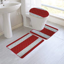 1 of 1:Ensemble de tapis de bain Nicole 3 pièces, motif clé grecque, rouge 