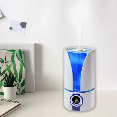 3 of 5:Humidificateur ultrasonique numérique Comfort Zone Cool Mist avec télécommande et minuterie, blanc, 1 gallon 