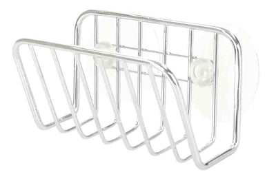 1 of 1:Home Basics Portaesponjas de acero cromado con ventosas 