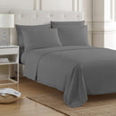 1 of 4:PREMIUS 4-6 Piece Solid Microfiber Wrinkle-Free Sheet Set, Gray 