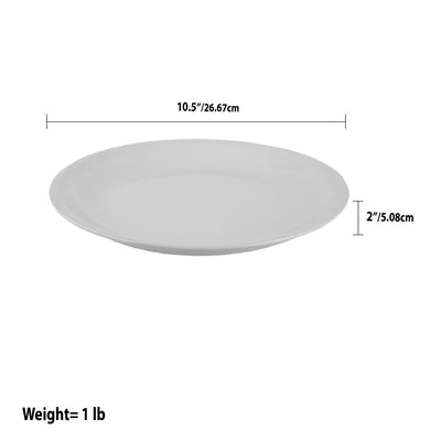 5 of 5:Home Basics 10.5 Ceramic Dinner Plate, White 