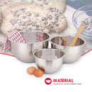 3 of 7:Home Basics 3 Piece Stainless Steel Nesting Mixing Bowls with Rubber Bottoms 