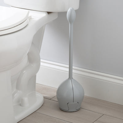 3 of 3:Brosse de toilette tulipe à prise ferme Bath Bliss, grise 