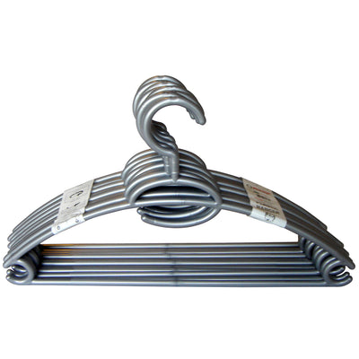 4 of 8:Home Basics Plastic Hanger, (Pack of 10), Silver 