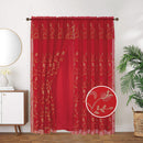 12 of 12:Kylie Embroidered Rod Pocket Window Panel with Attached Valance and Backing, 54x90 Inches 
