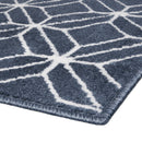 4 of 13:Capri 3-Piece Zara Trellis Design Rug Set, White-Blue, 5x7 Feet 