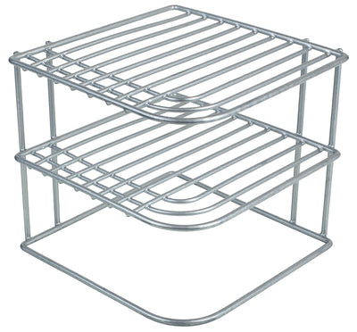3 of 6:Home Basics Heavy Weight Vinyl Coated Steel Corner Shelf, Silver 